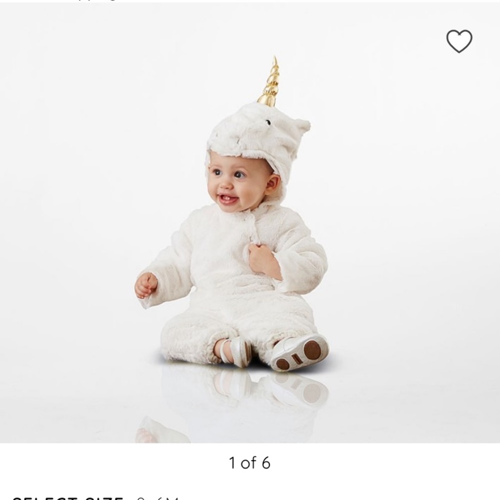 Pottery Barn Kids Unicorn Costume 6-12mo